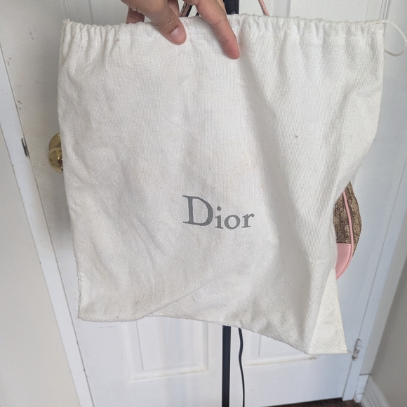 Vintage Dior Diorissimo Handbag with canvas beige and pink leather - Picture 16 of 16